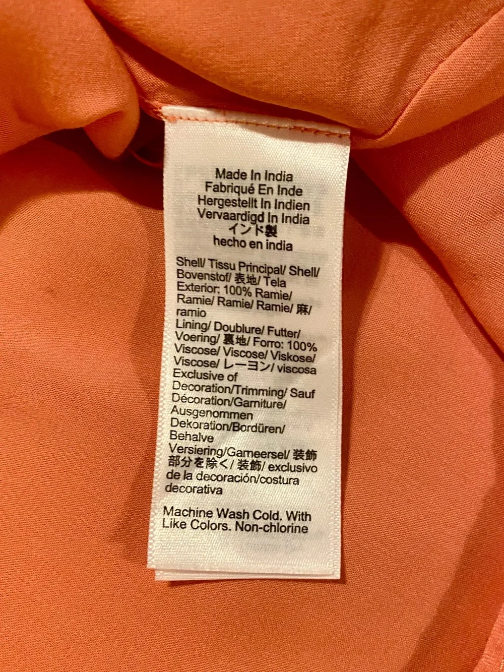 J. Crew Coral Orange Peasant Blouse - Picture 3 of 3